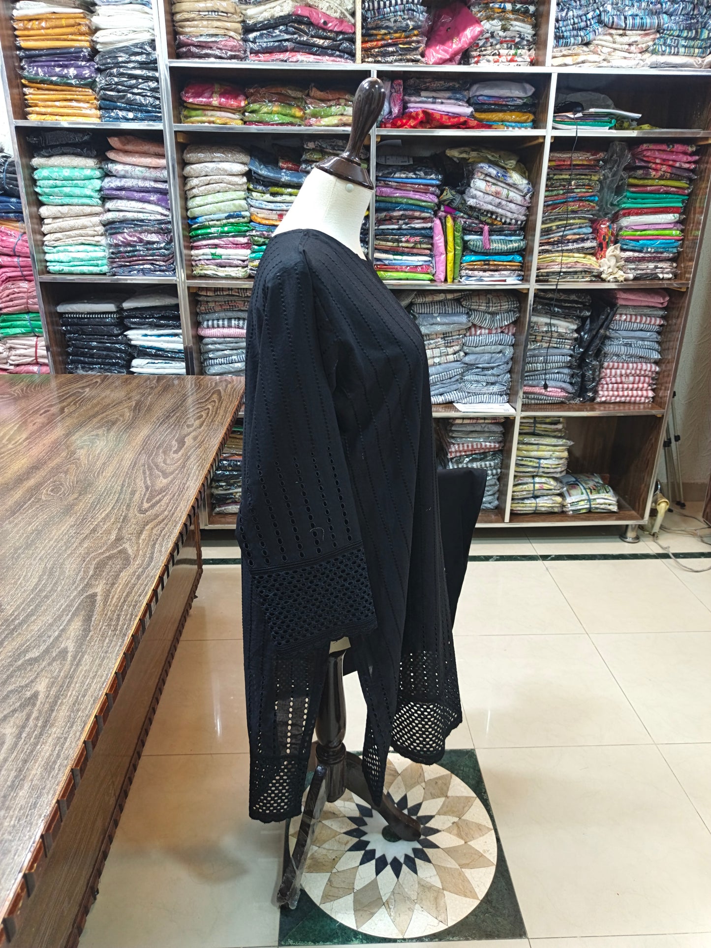 Lawn chikenkari stiched shalwar kameez 2pc blk2