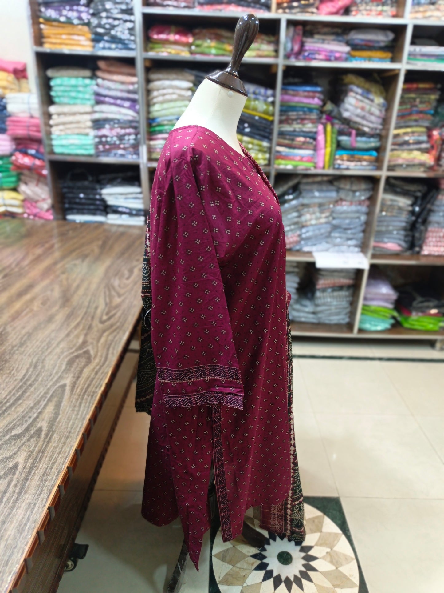 Binsaeed premium lawn stiched shirt trouser 3pc mrnzari