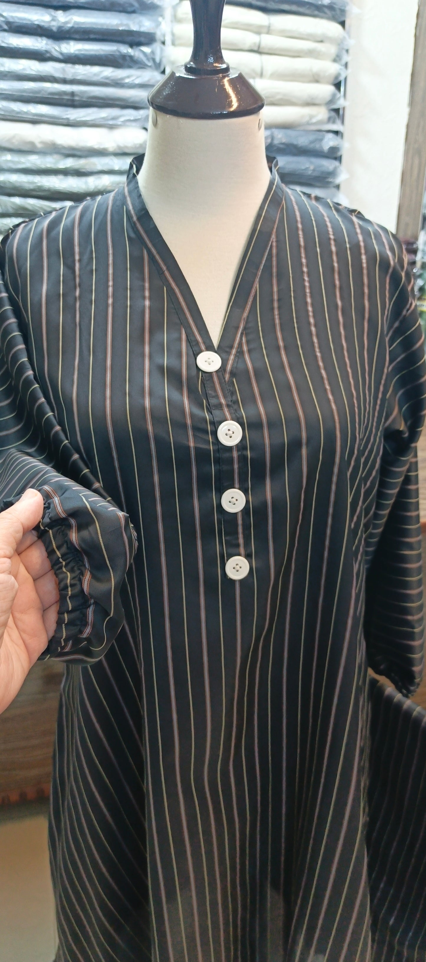 Silk A line stiched 2 pc
