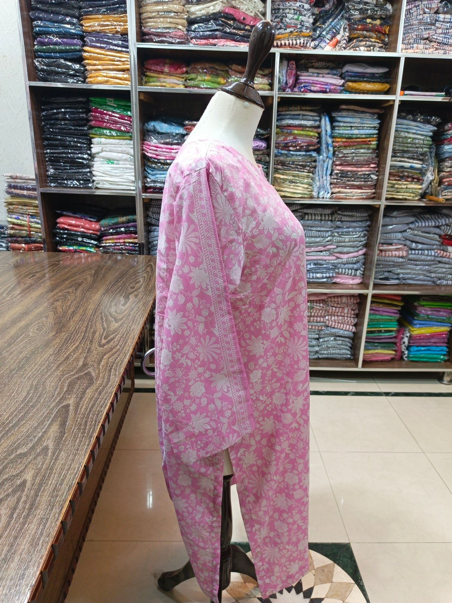 Binsaeed premium lawn stiched long shirt trouser 2 pc bpnk