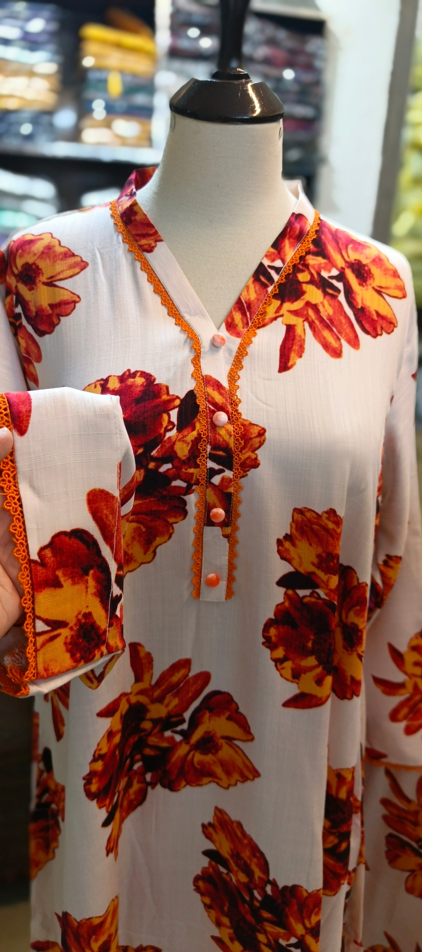 Linen frock set 2 pc