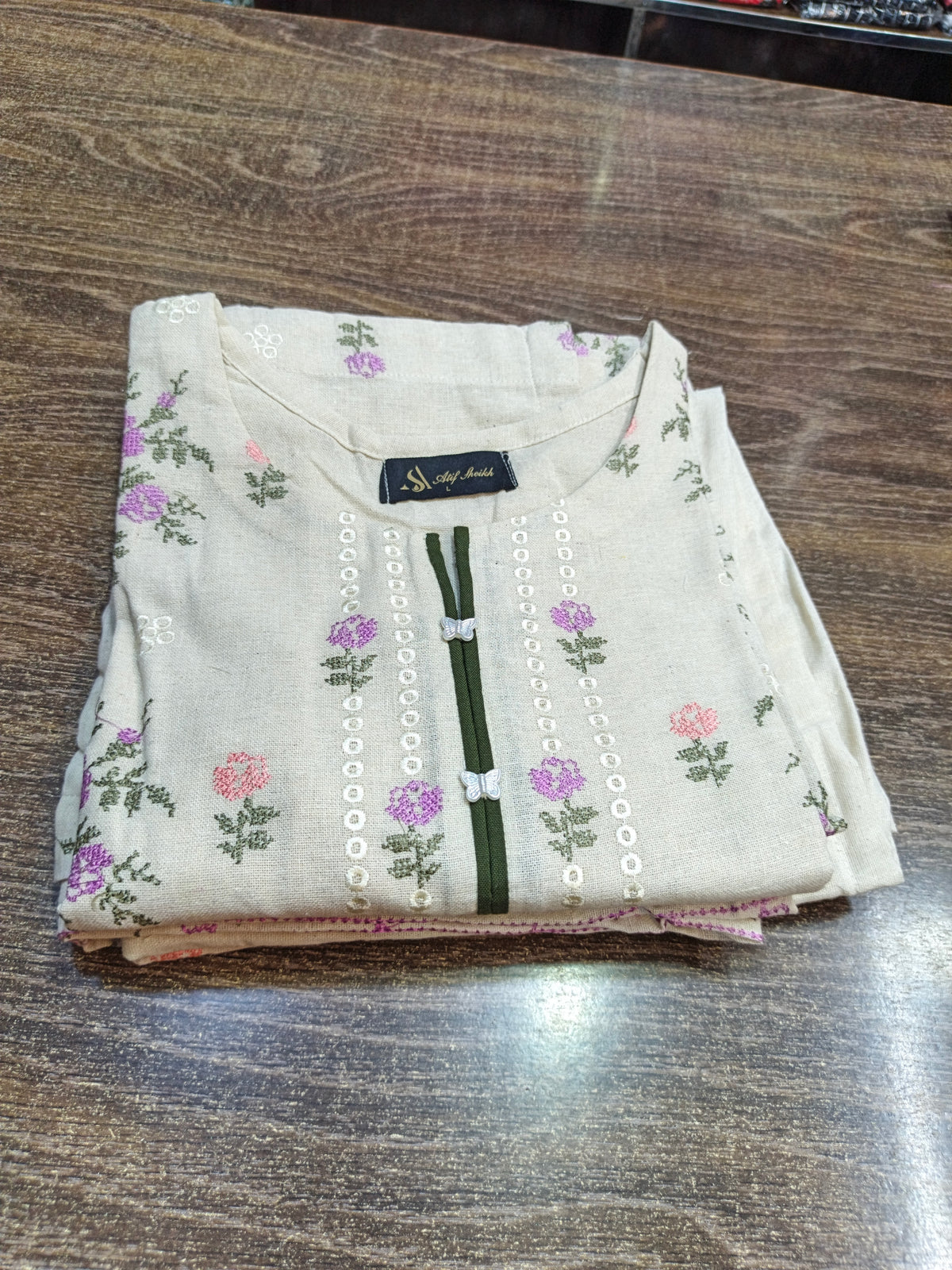 Khaddar stiched shirt trouser 3 pc prplcrs