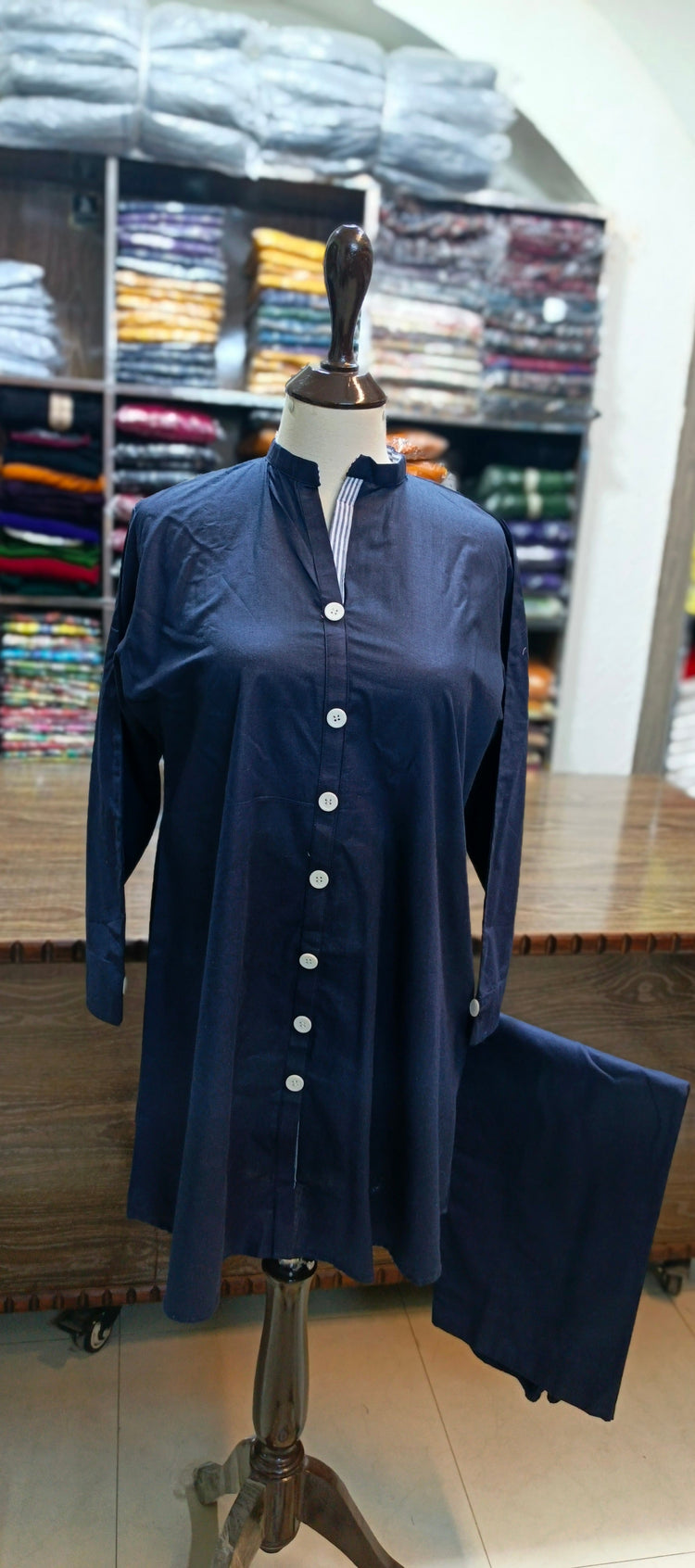 bin Saeed solid khaddar long and short co Ord set