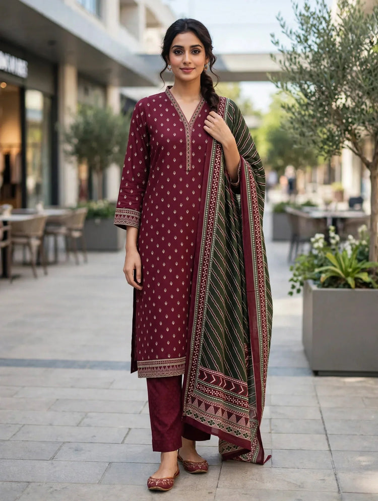 SAFINA PREMIUM LAWN STICHED 3 PC SHIRT LOOSE PLAZZO AND DUPPATTA