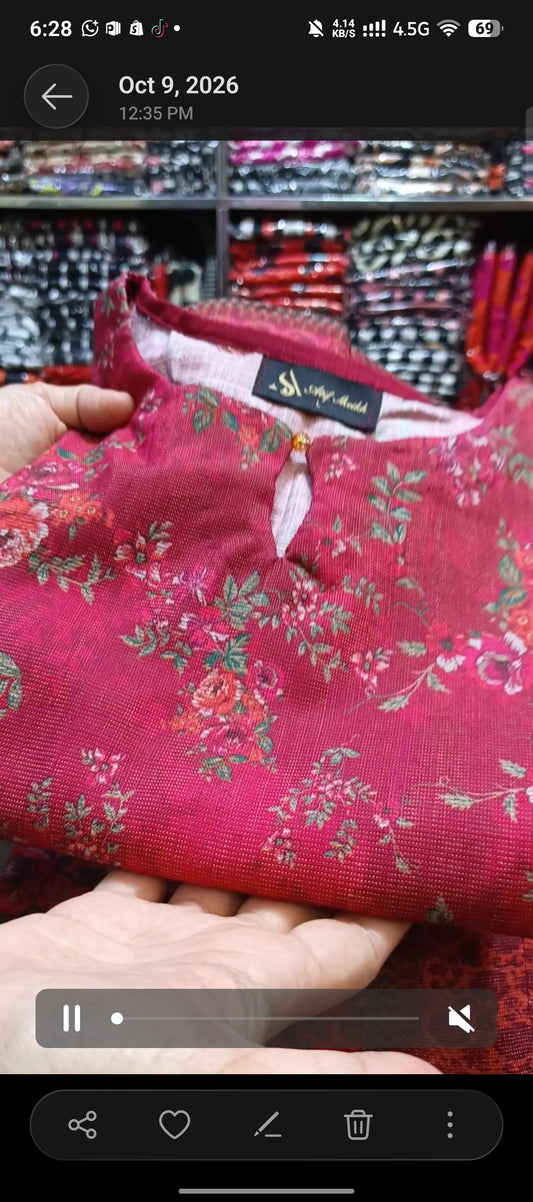 Binsaeed zari khaddar stiched shirt trouser 3 pc mrnZ