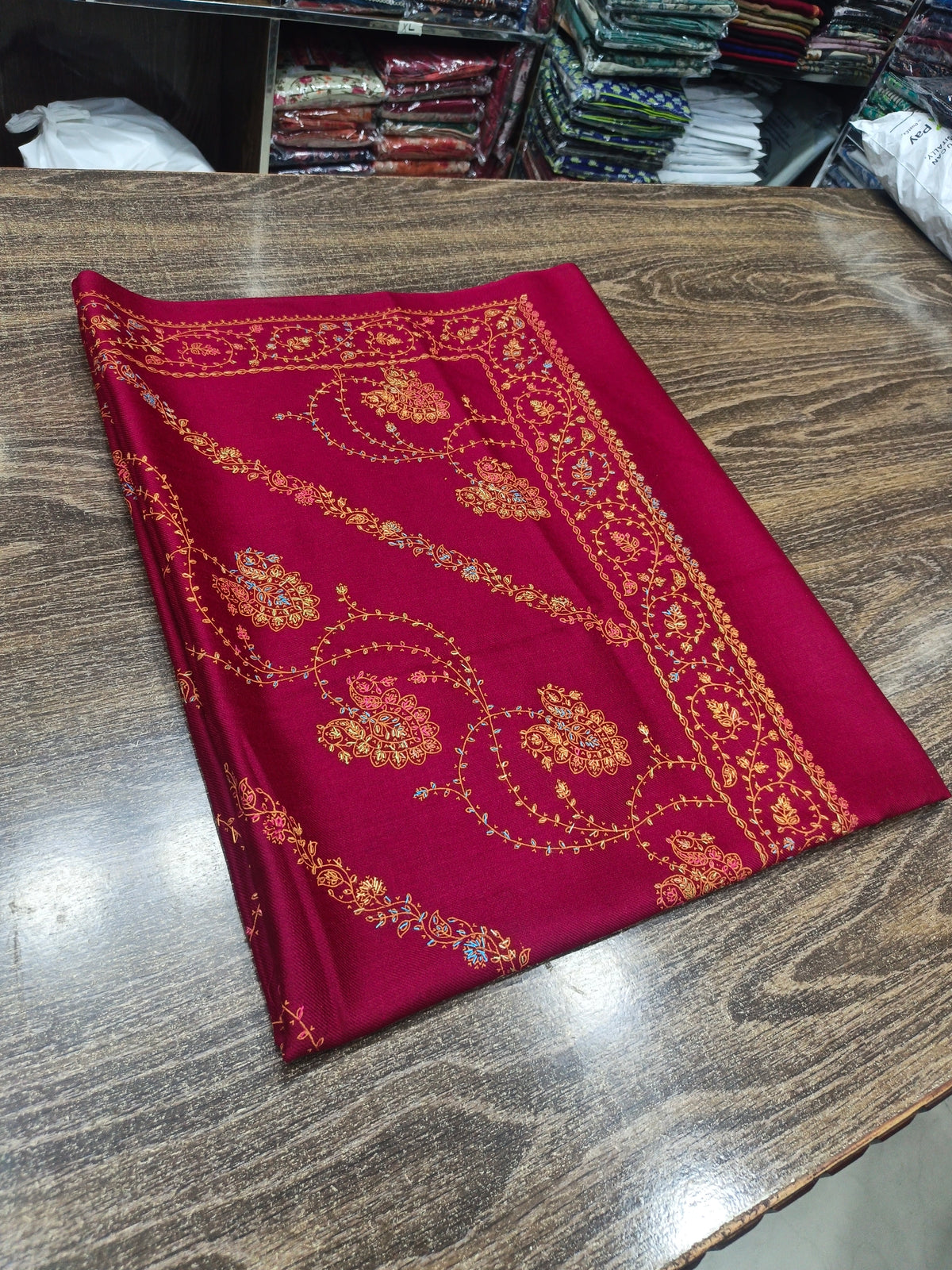 Pashmina woolen embroidered shawl redemb