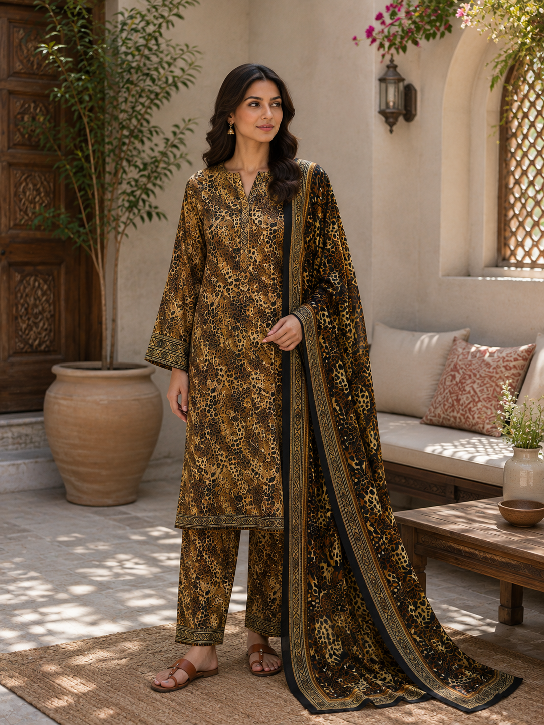 Binsaeed premium lawn stiched trouser shirt 3 pc leap
