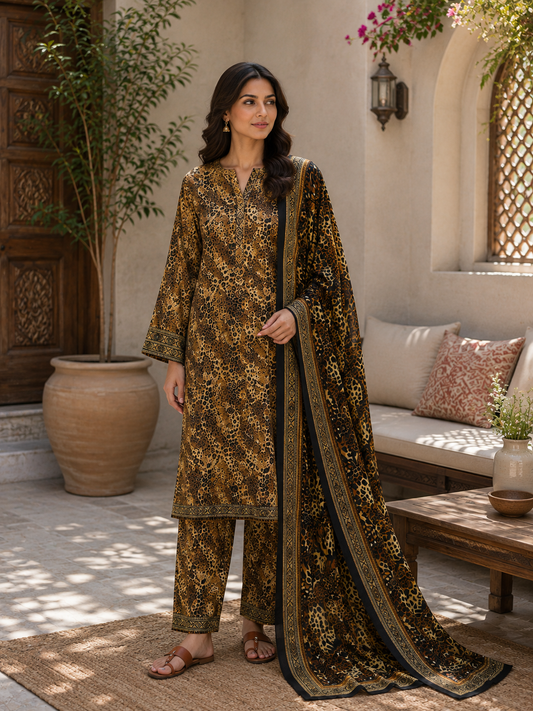 Binsaeed premium lawn stiched trouser shirt 3 pc leap
