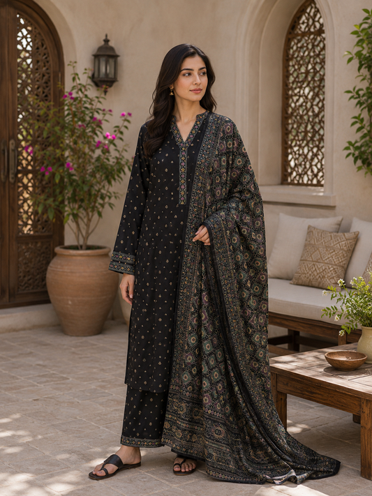 Binsaeed premium lawn stiched shirt trouser 3pc DrkN4