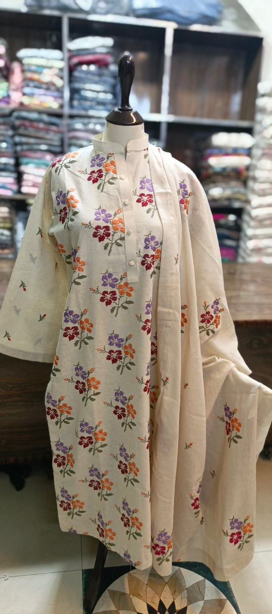 Karandi khaddar embroidered 3 pc pmo