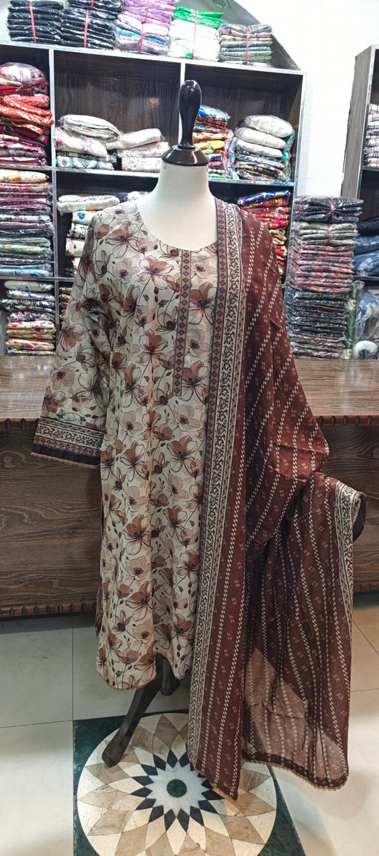 Safina premium lawn stiched shalwar kameez 3 pc