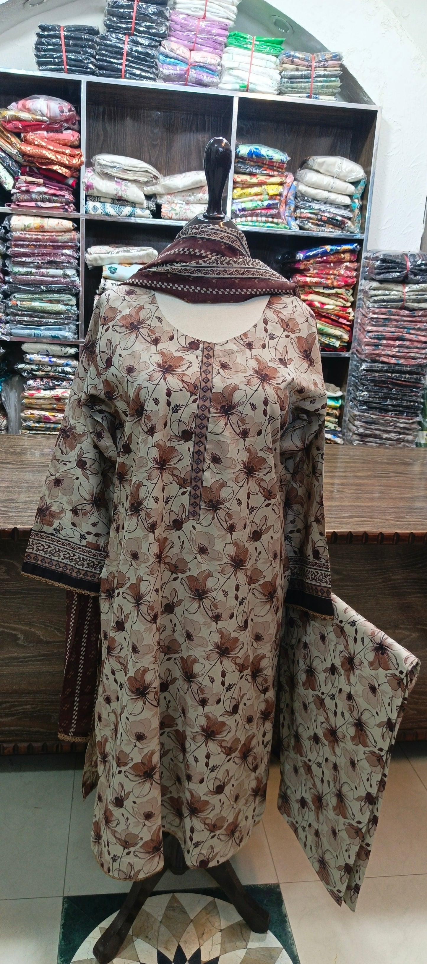 Safina premium lawn stiched shalwar kameez 3 pc