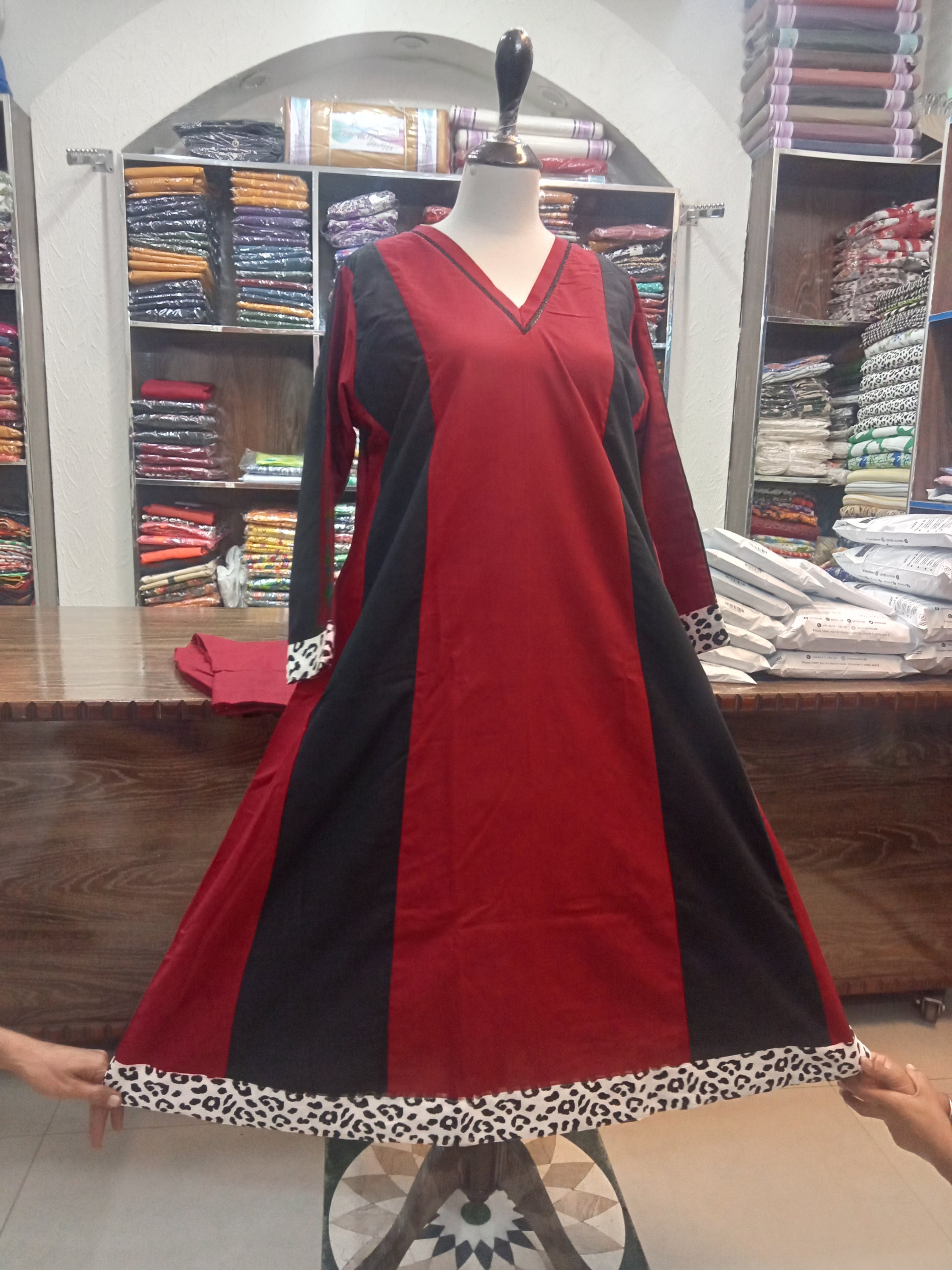 BIN SAEED WINTER KHADDAR STITCHED LONG FROCK - AMBREEN CLOTHING