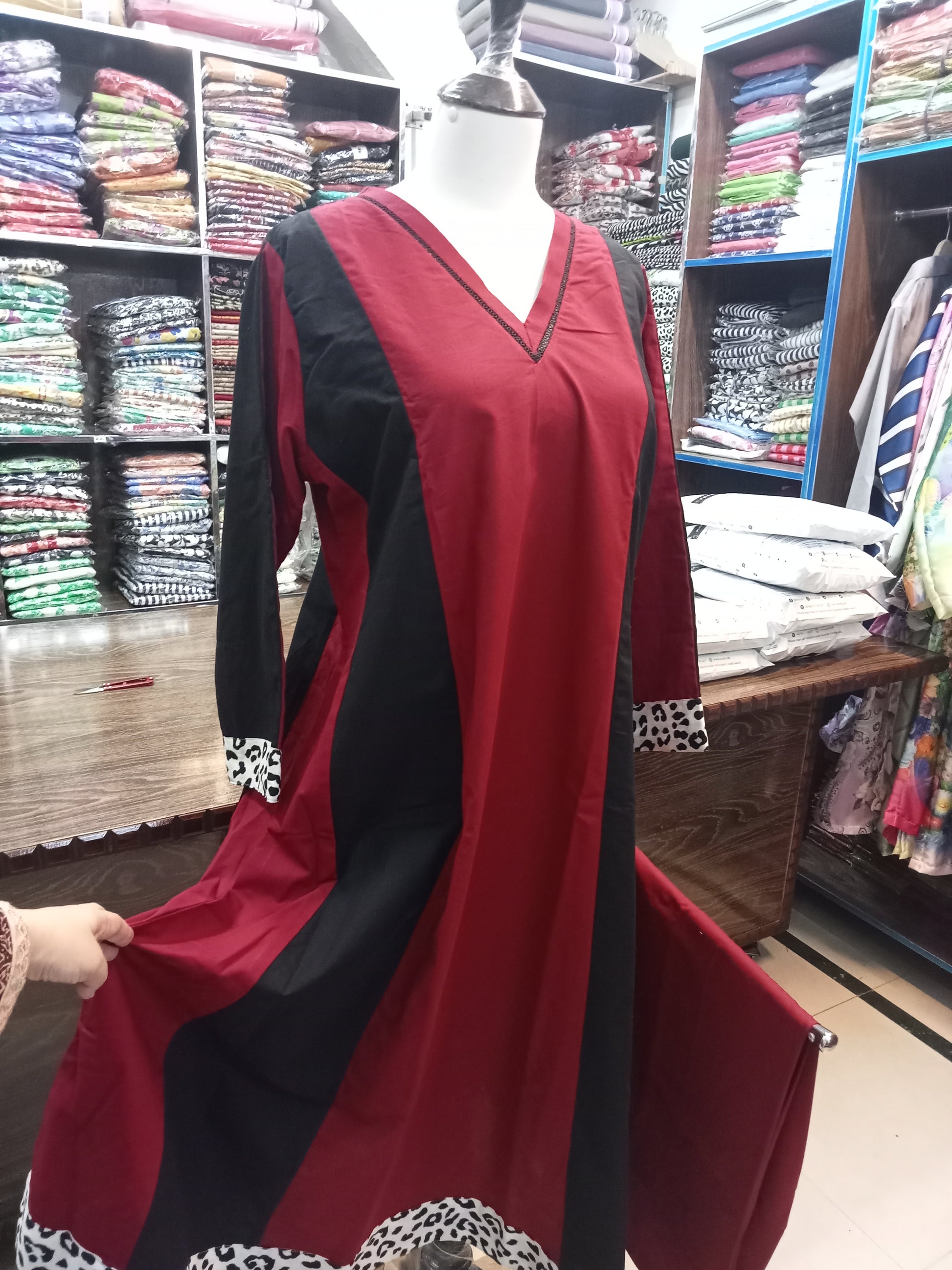 BIN SAEED WINTER KHADDAR STITCHED LONG FROCK - AMBREEN CLOTHING