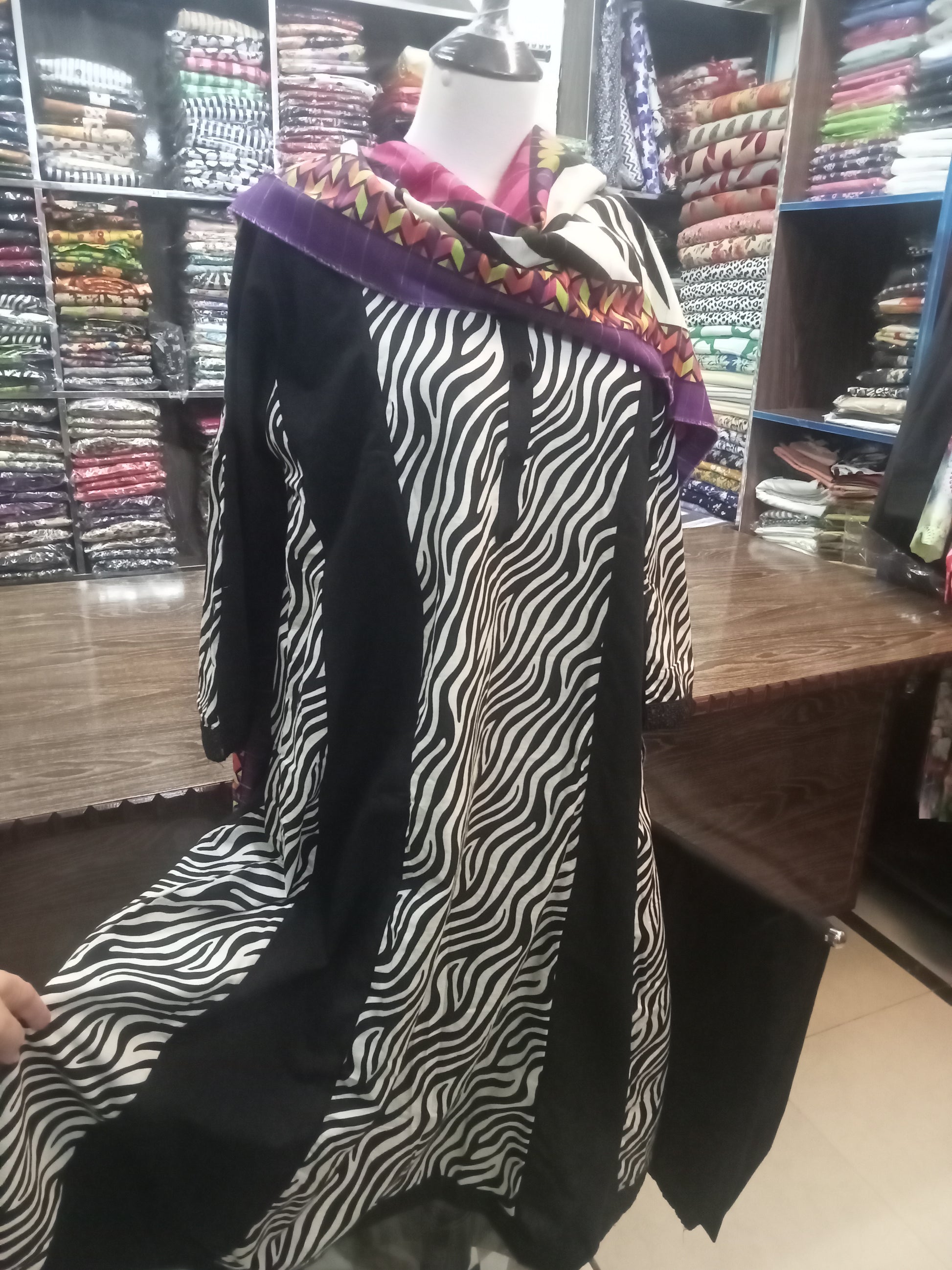 BIN SAEED WINTER KHADDAR STITCHED LONG FROCK - AMBREEN CLOTHING