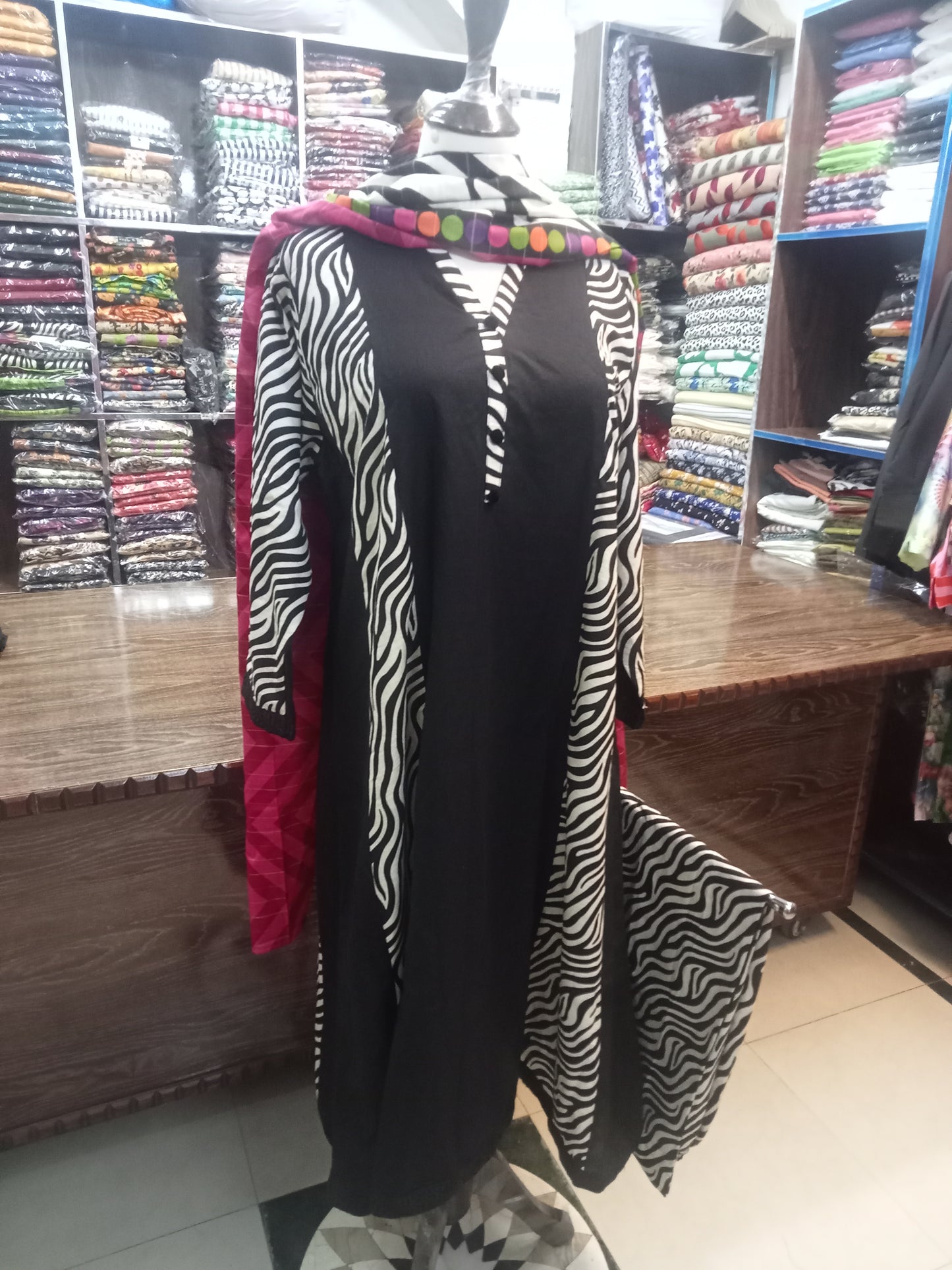 BIN SAEED WINTER KHADDAR STITCHED LONG FROCK - AMBREEN CLOTHING