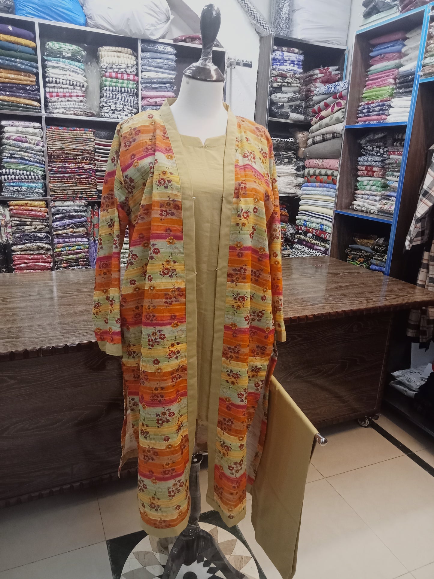 stitched khaddar gown - AMBREEN CLOTHING