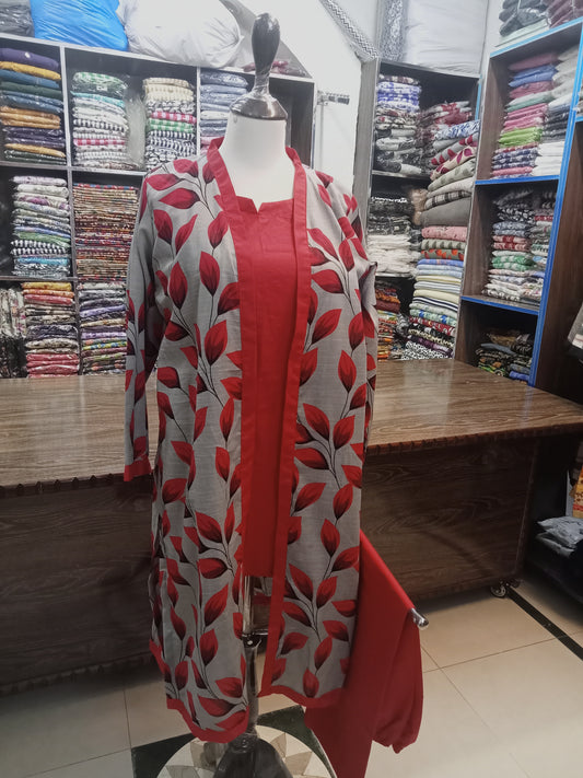 stitched khaddar gown - AMBREEN CLOTHING