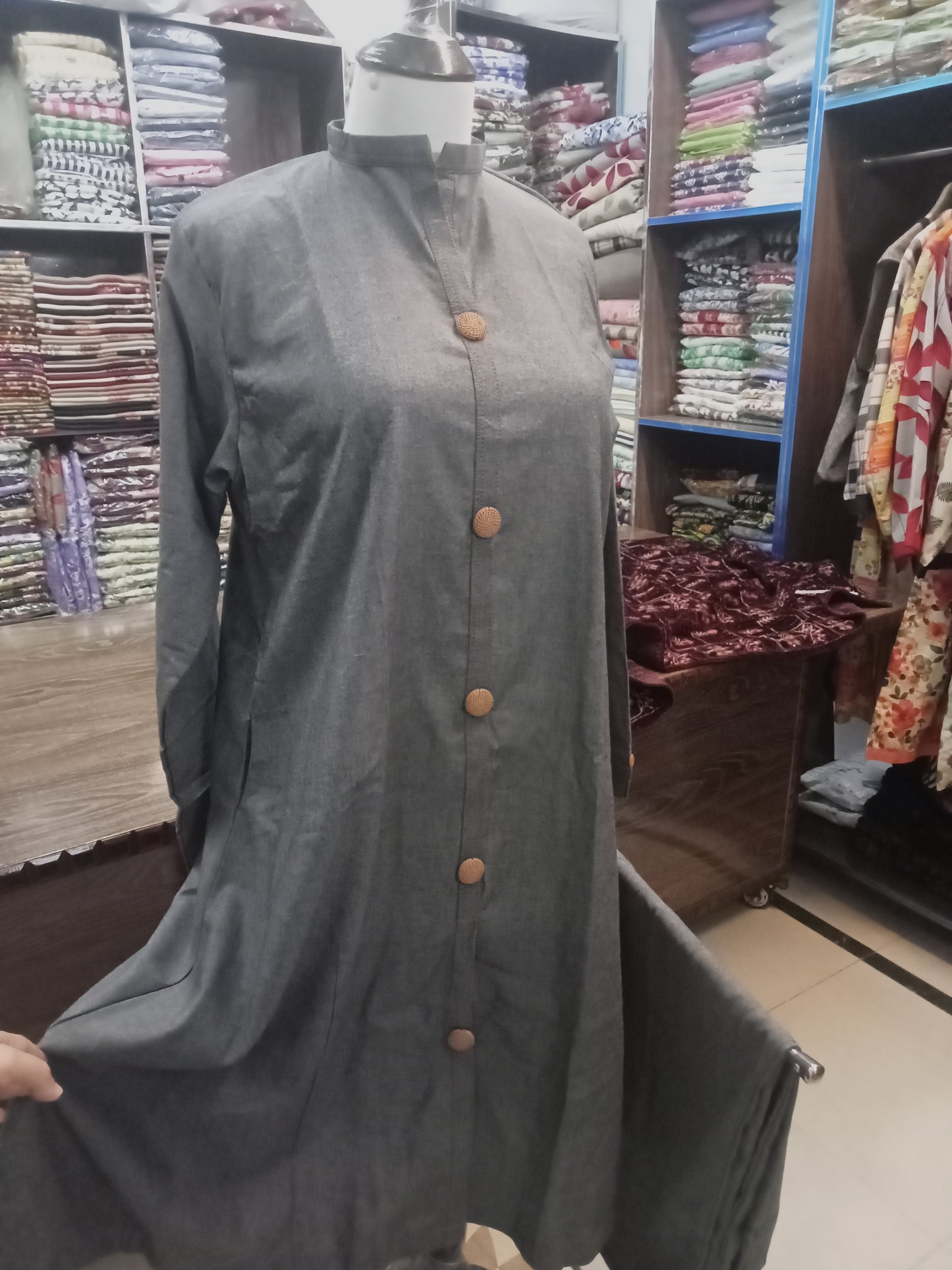 A line stitched soft jeans co ord set - AMBREEN CLOTHING