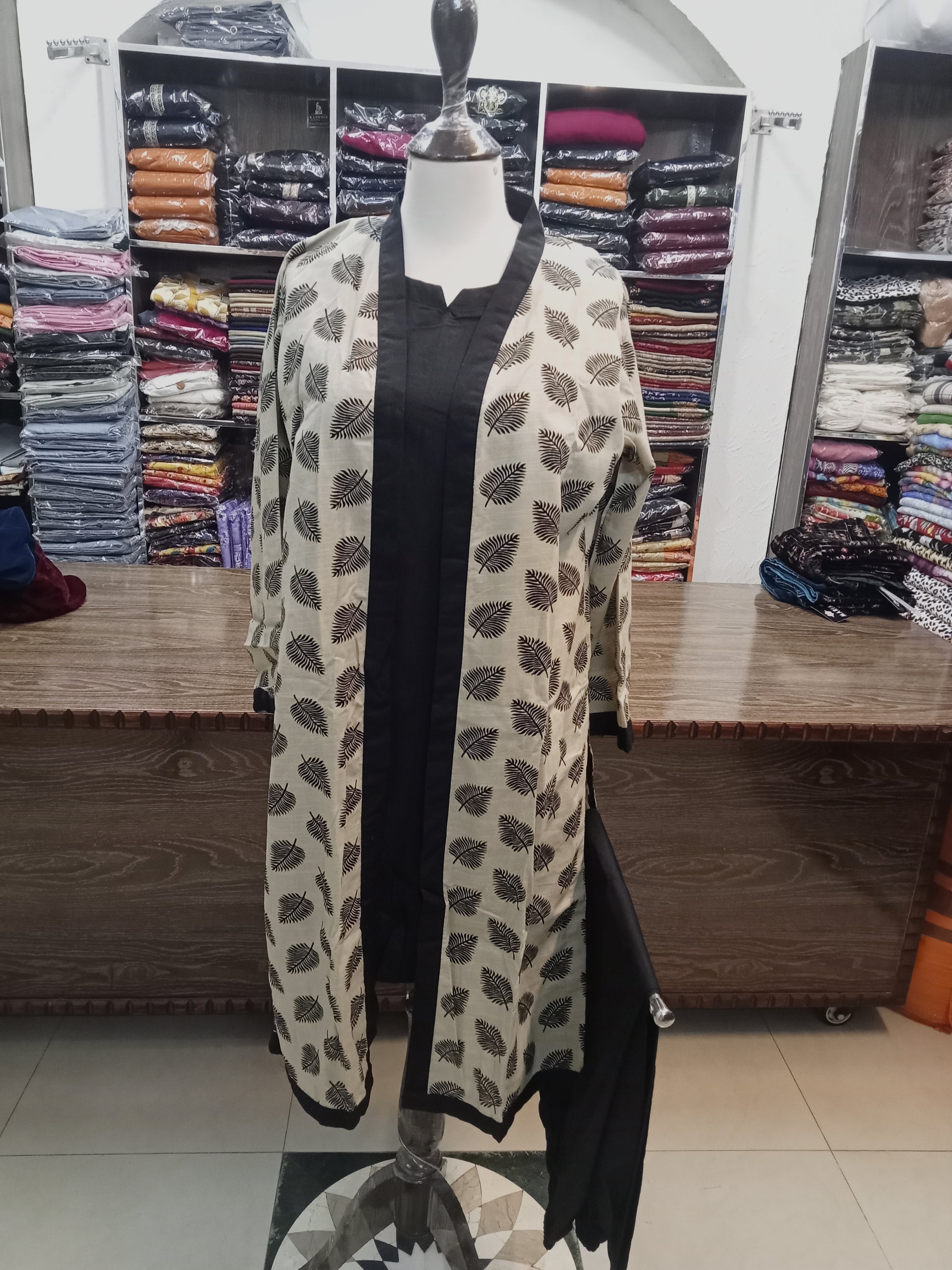 stitched khaddar gown - AMBREEN CLOTHING