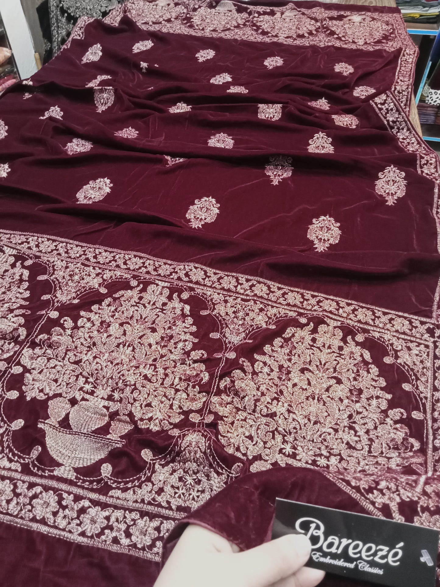 Breeze velvet embroidered shawls - AMBREEN CLOTHING