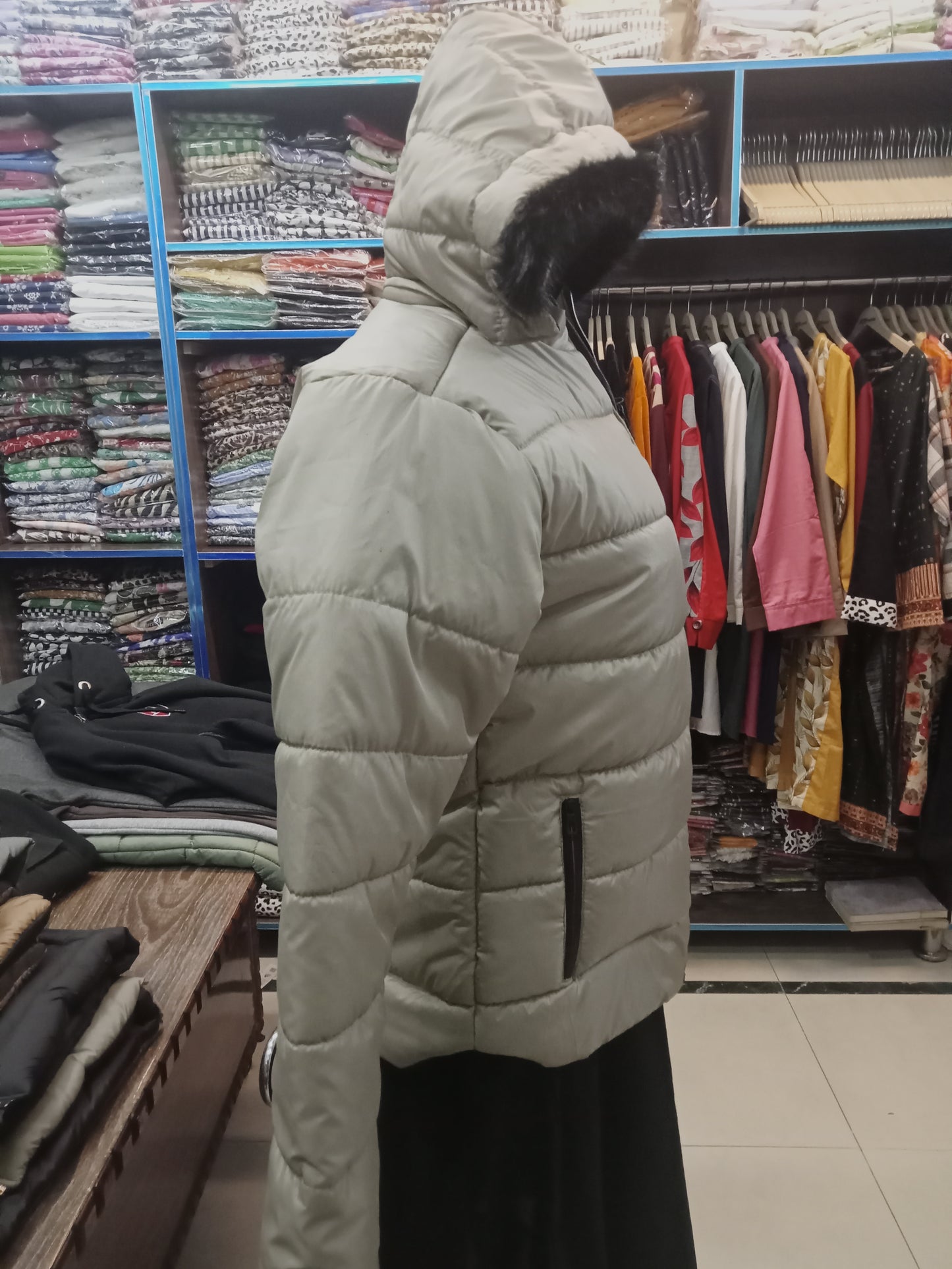 puffer jacket hoodie full sleeves - AMBREEN CLOTHING