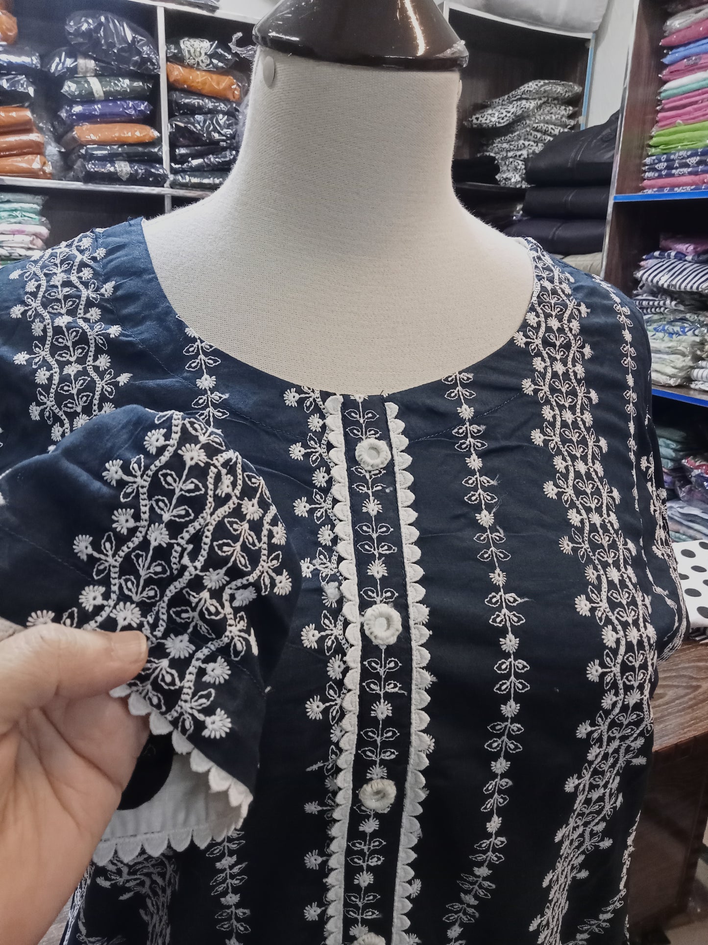 Lawn embroidered stitched shalwar qameez