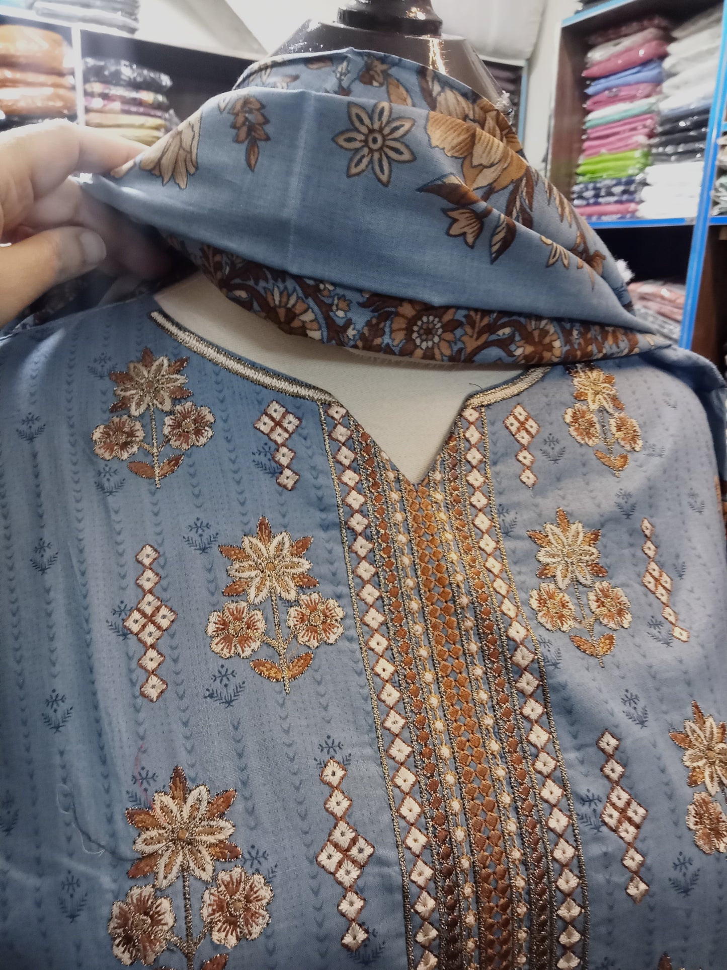 embroidered shalwar kameez 3 pc