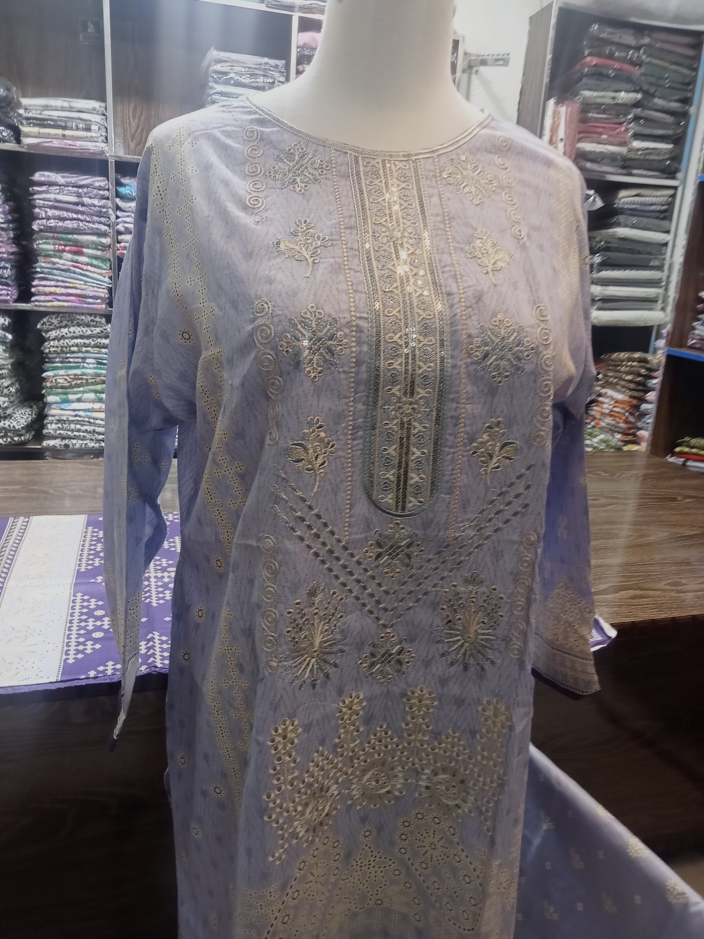 embroidered shirt trousers 3 pc