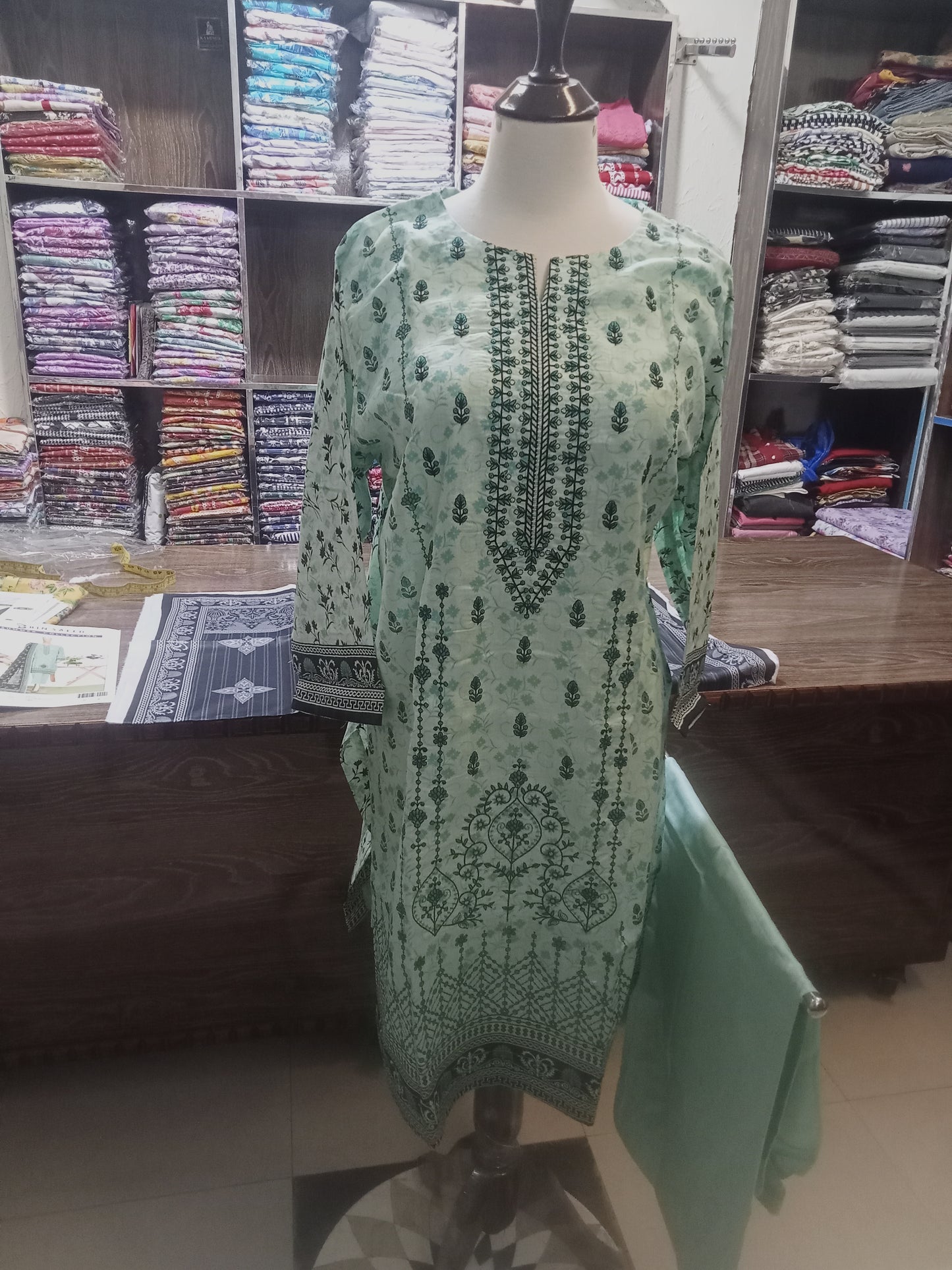 embroidered shirt trousers 3 pc