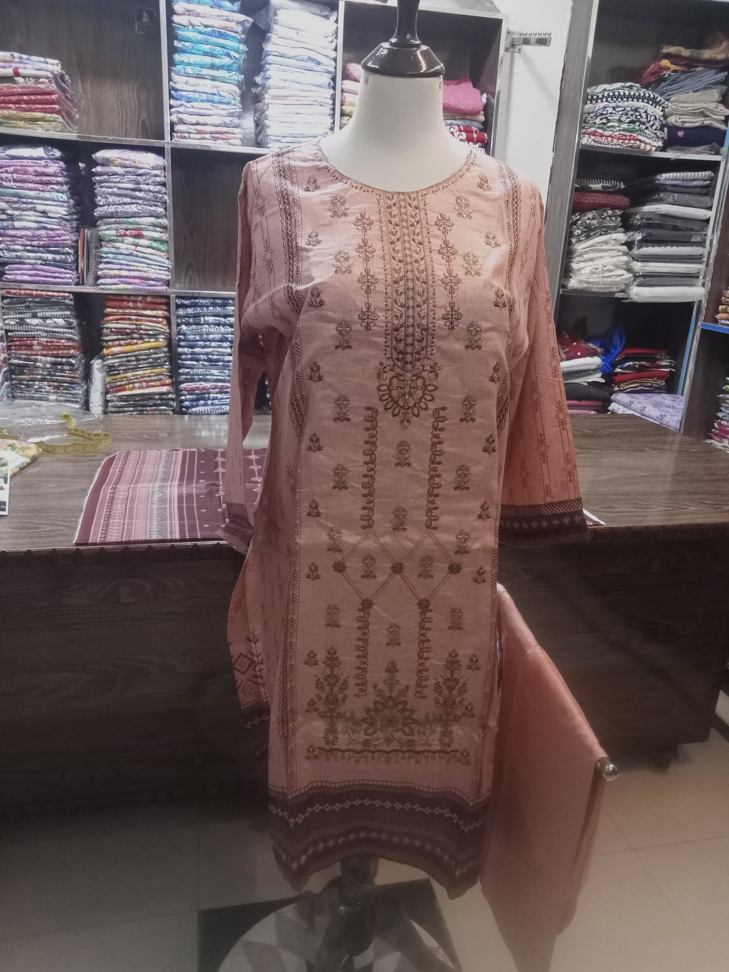 embroidered shirt trousers 3 pc