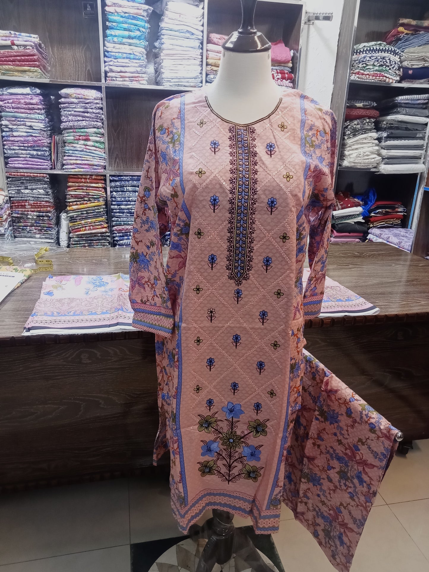 embroidered shirt trousers 3 pc