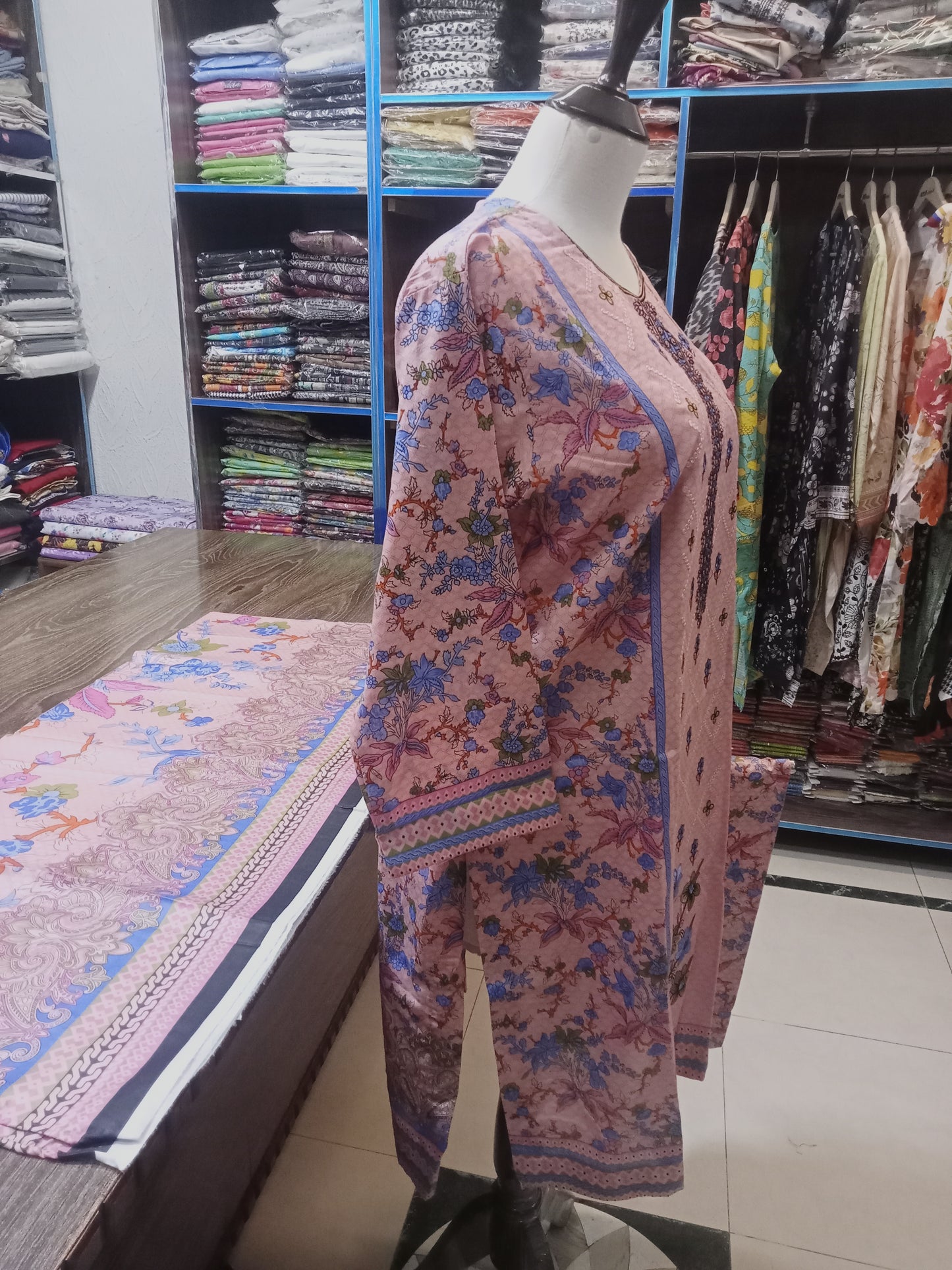 embroidered shirt trousers 3 pc