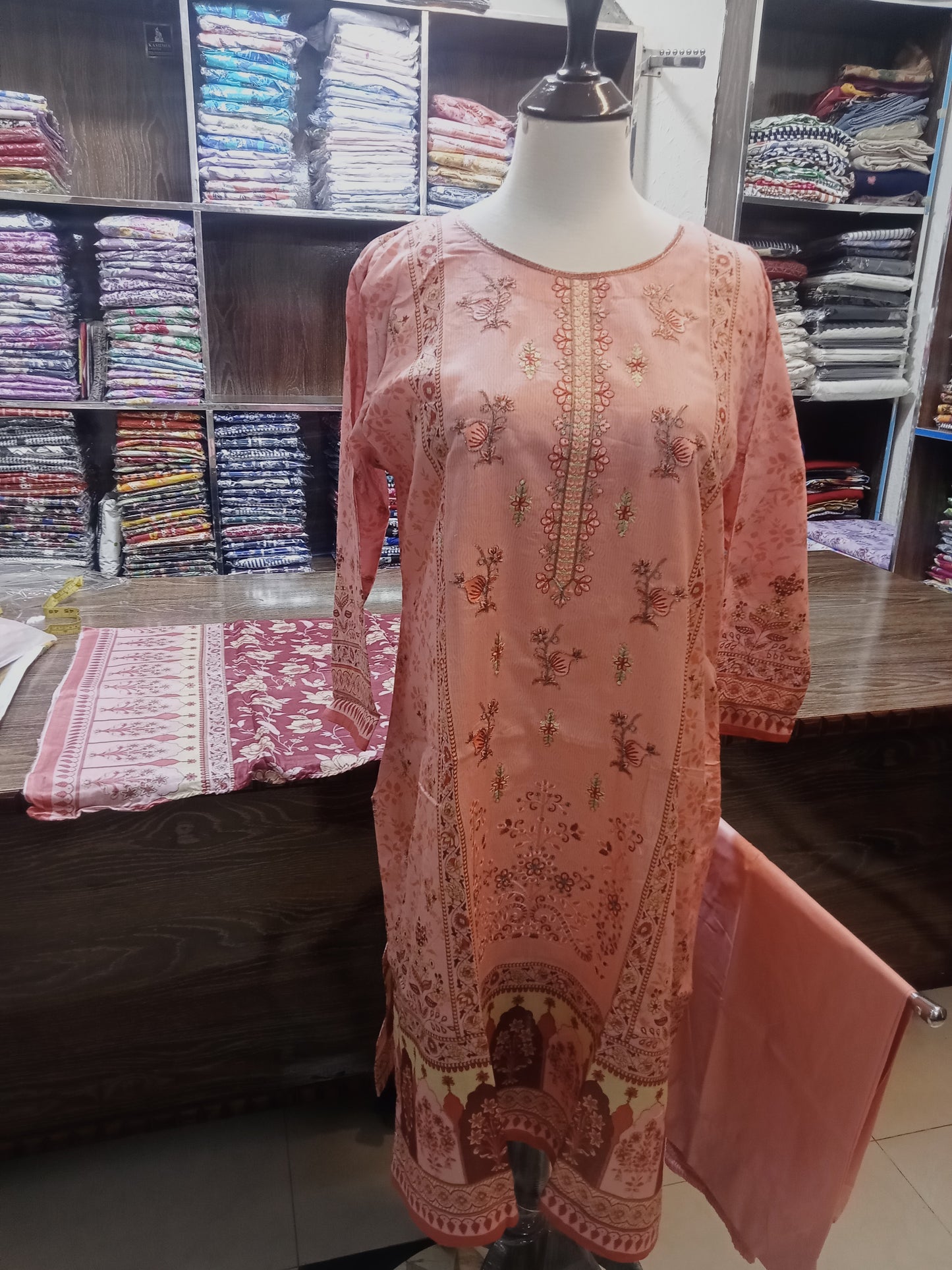 embroidered shirt trousers 3 pc