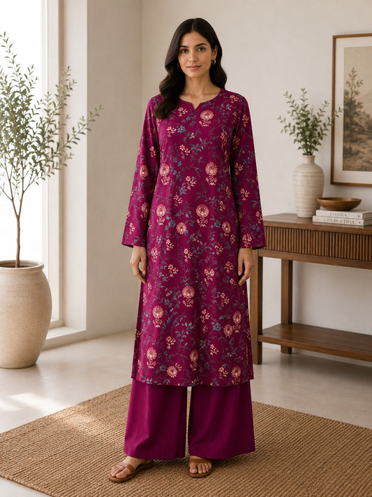 Karandi embroidered stiched long shirt trouser 2pc mrnd2