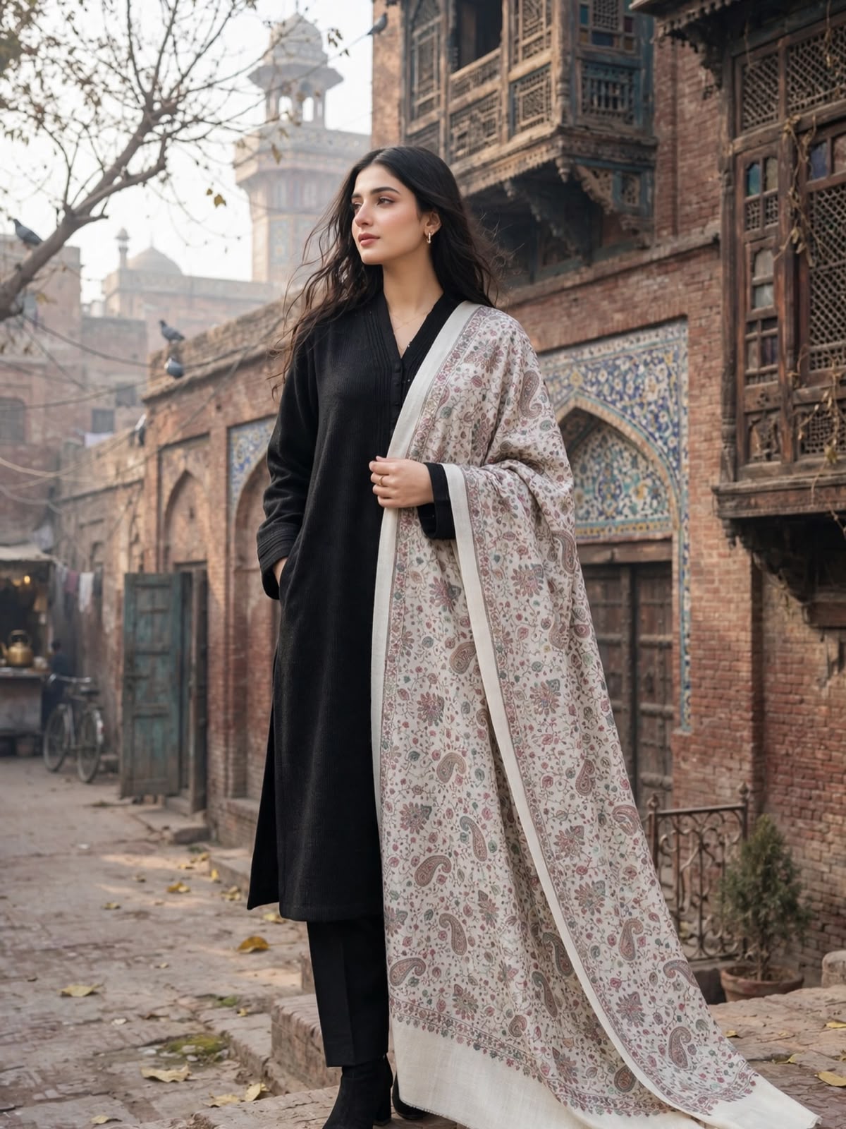 Pashmina woolen embroidered shawl  sknemb