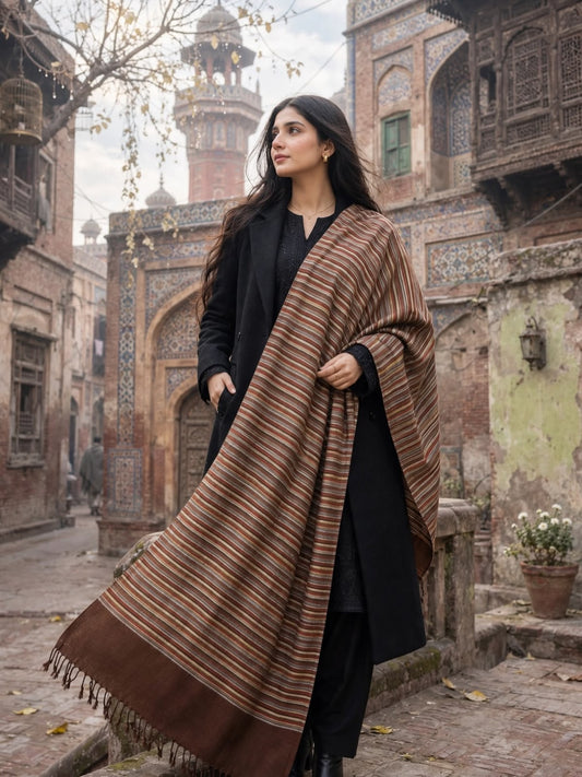 Pashmina woolen  shawl brnstrip