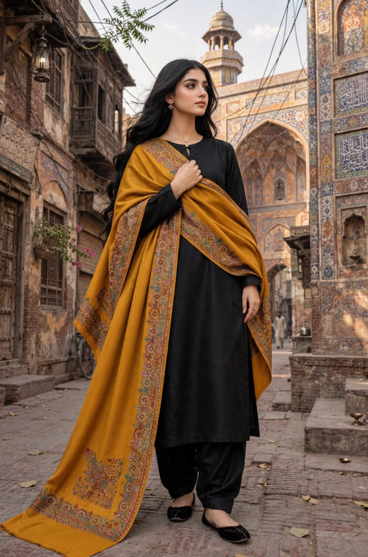 Pashmina woolen qalamkar  shawl