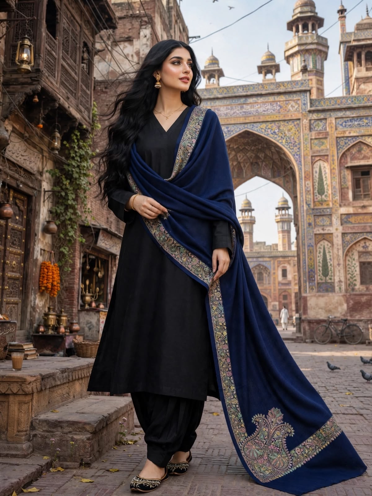 Pashmina woolen embroidered shawl