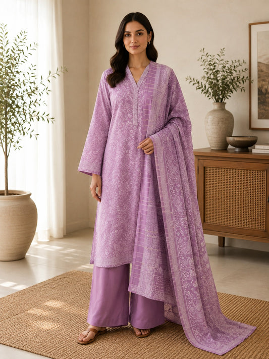 Binsaeed premium lawn stiched shalwar kameez 3pc llacn