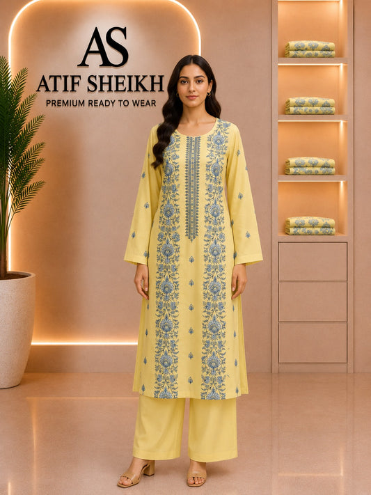 Breeze embroidered lawn stiched long shirt trouser 2 pc yelpnl