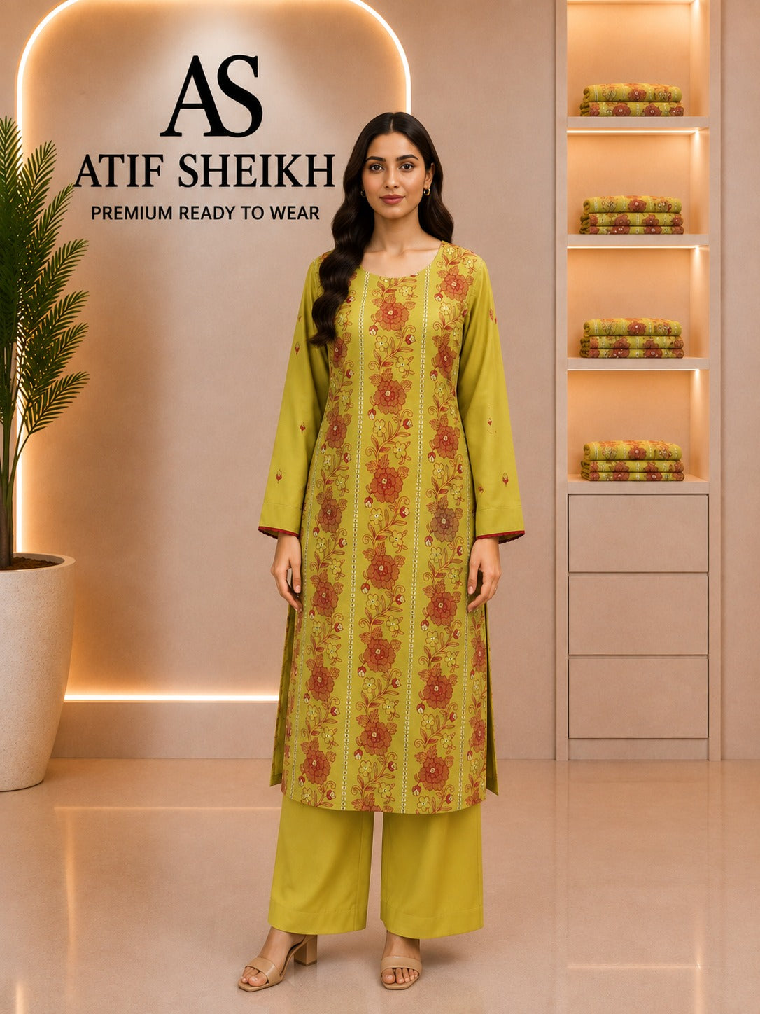 Breeze embroidered lawn stiched long shirt trouser 2pc dhnick