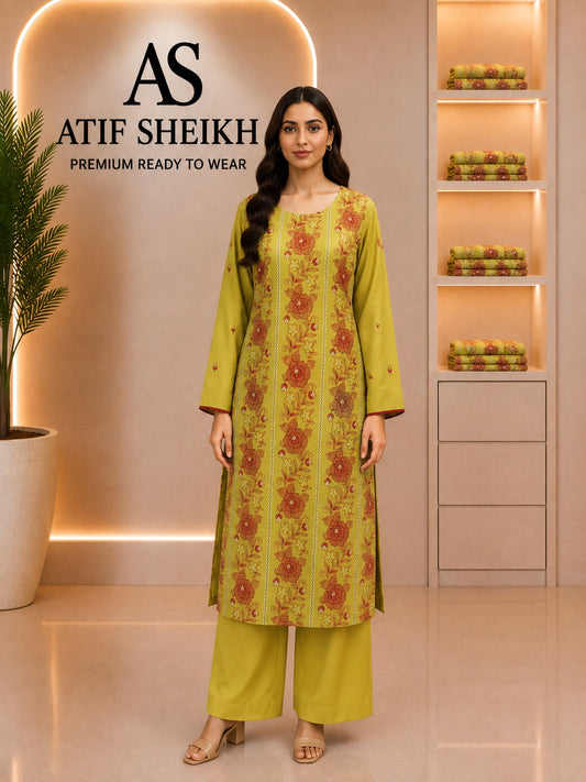 Breeze embroidered lawn stiched long shirt trouser 2pc dhnick