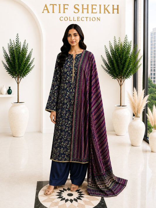 Binsaeed premium lawn stiched shalwar kameez 3pc nvpnk