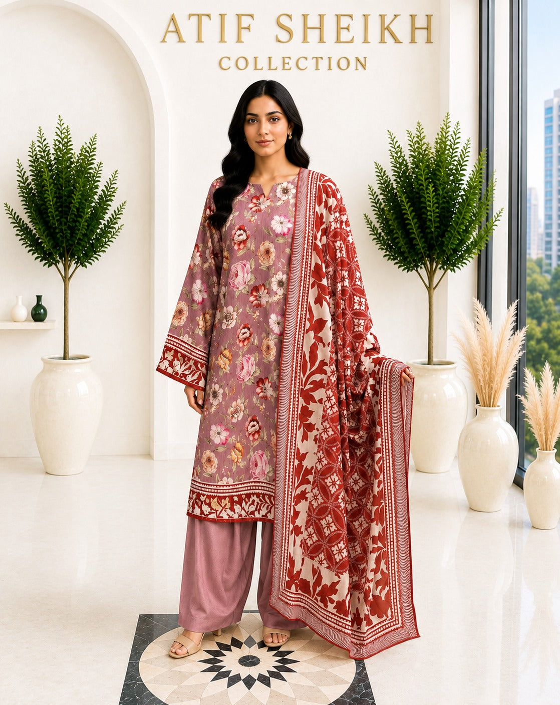 Binsaeed premium lawn stiched shirt trouser stiched 3pc teamrn