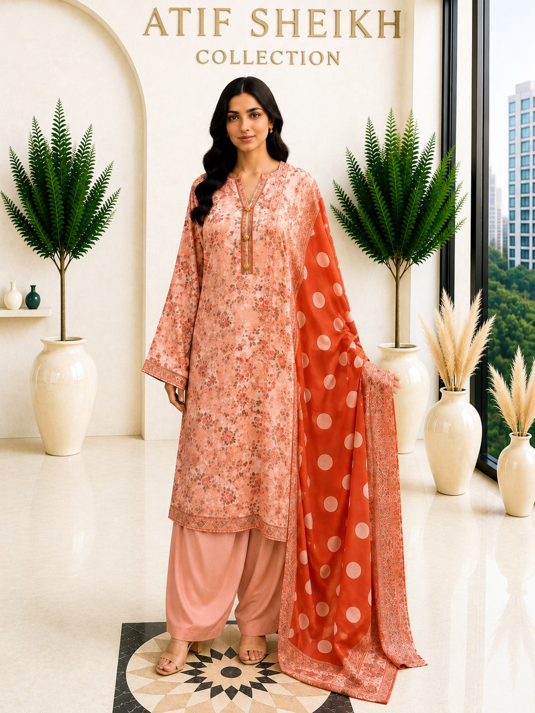 Bin saeed premium lawn stiched shirt trouser 3pc pchdt