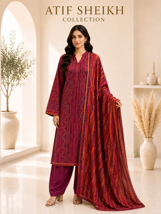 Binsaeed premium lawn stiched shirt trouser 3p mrn3