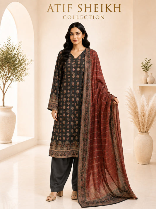 Safina premium lawn farshi shalwar 3 pc