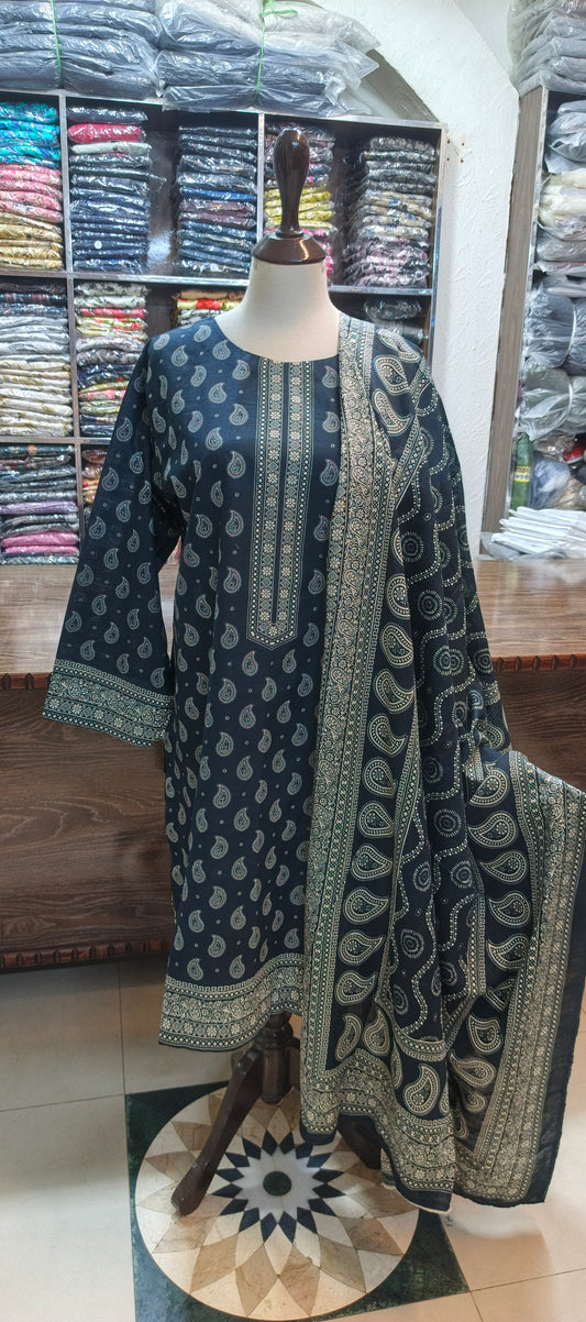 Bin saeed khaddar shalwar kameez 3 pc