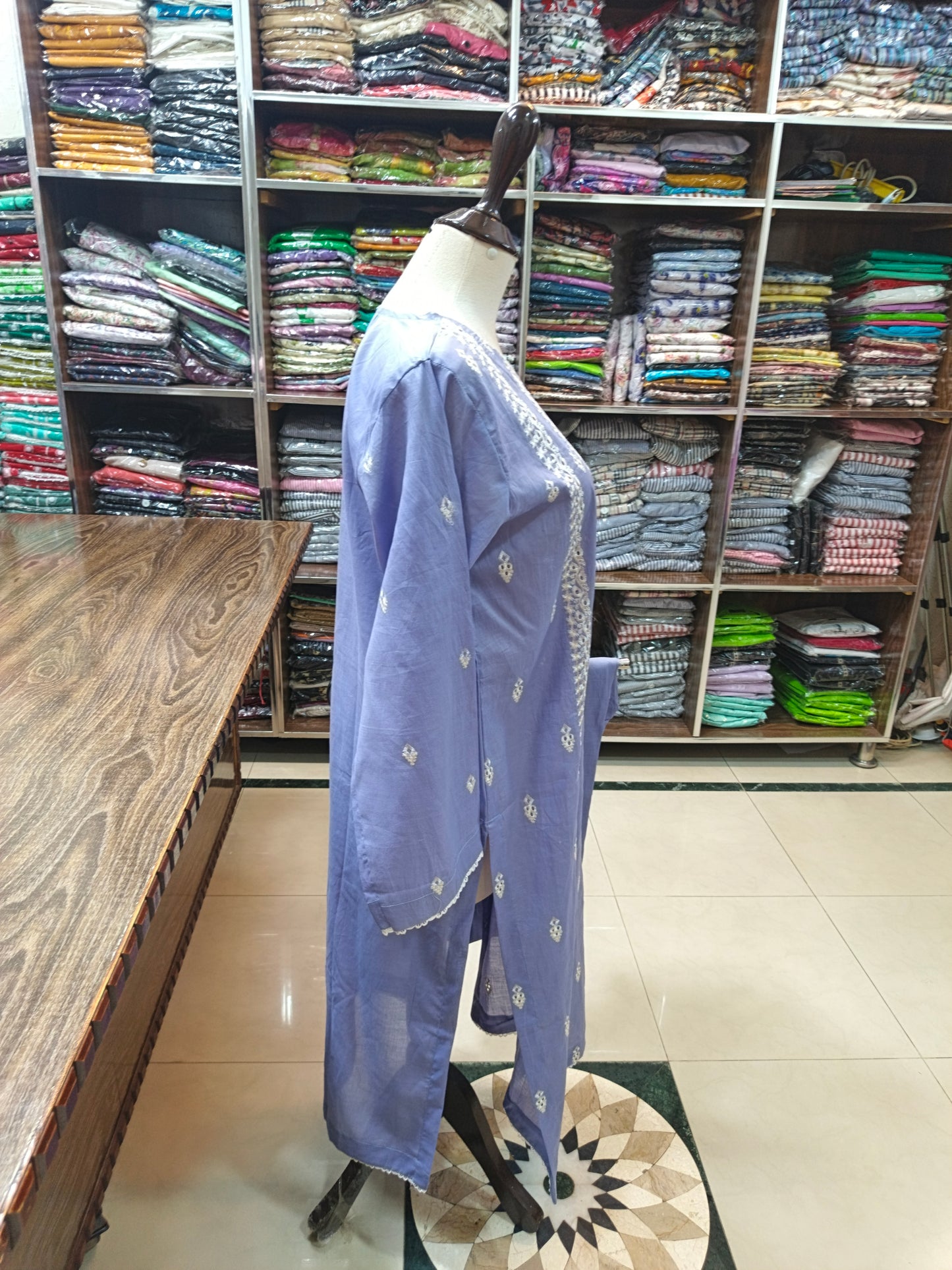 Breeze embroidered lawn stiched long shirt trouser  borice